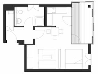 Grundriss 1 Raum Ferienwohnung