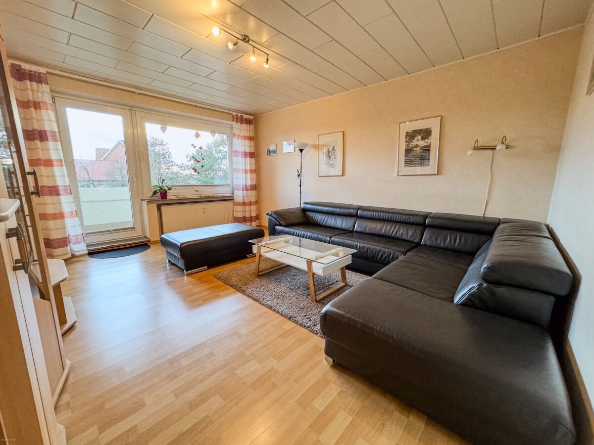 The living room with a leather couch to relax on