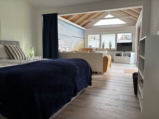 Wohn Schlafraum mit Doppelbetten