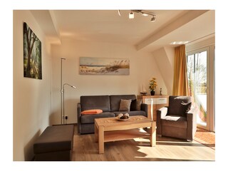 Sitzlandschaft, wandelbar zur Schlafgelegenheit