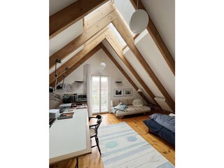 Dach Zimmer 3 mit Doppelbett & Schlafsofa