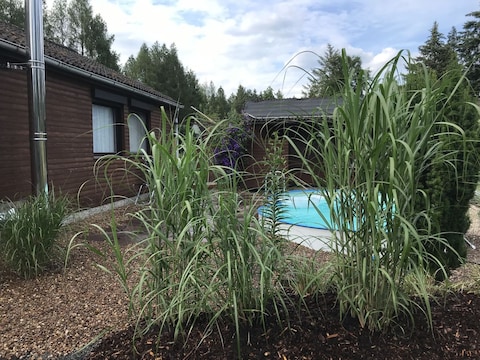 Ferienhaus Märchenwald mit Pool und Sauna Waldrandlage