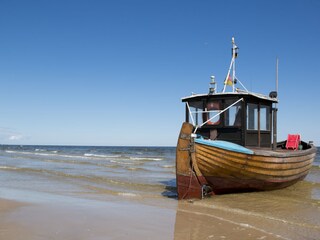 Fischerboot am Stranabschnitt Ahlbeck