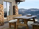 Breakfast place with a view of the mountains