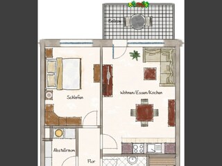 Appartamento per vacanze Sahlenburg Pianta del piano 21