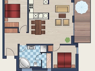 Appartamento per vacanze Schillig Pianta del piano 41