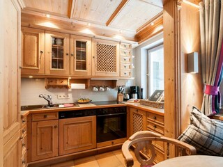 Ferienwohnung Platzhirsch, Küche mit allem was man braucht