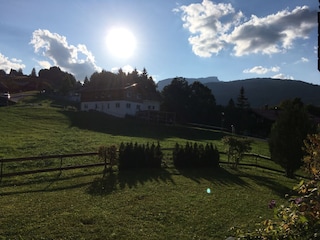 Aussicht auf den Berg "Ifen" von der Terrasse