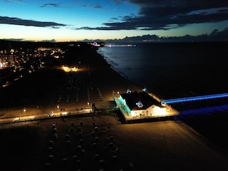 Ahlbeck Seebrücke Strand bei Nacht!