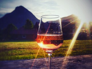 At the grill area, you can enjoy the sun in the evening
