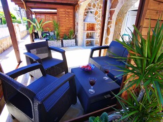 Private outside seating area