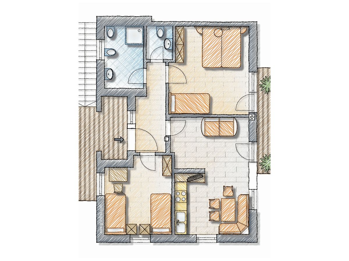 Grundrss der Wohnung Sonnenschein