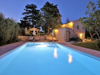 Outdoor pool by night