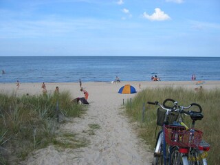 Der Sandstrand in 100 Metern Entfernung