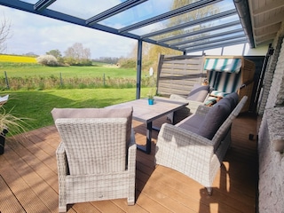 Die neue Terrassenüberdachung + Sitzgruppe