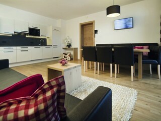 Großräumiger Wohnraum – Apartment Silvretta
