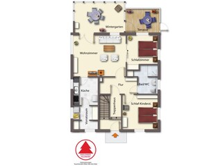 Room layout and furniture Apartment "Tannenzäpfle"