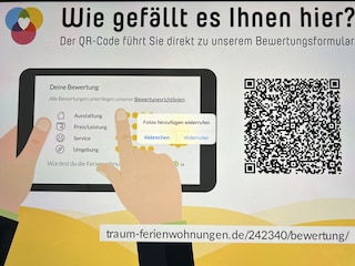 QR-Code für die Bewertung unserer Ferienwohnung Nordsee
