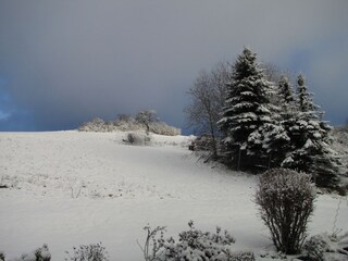 Blick von der Terrasse im Winter