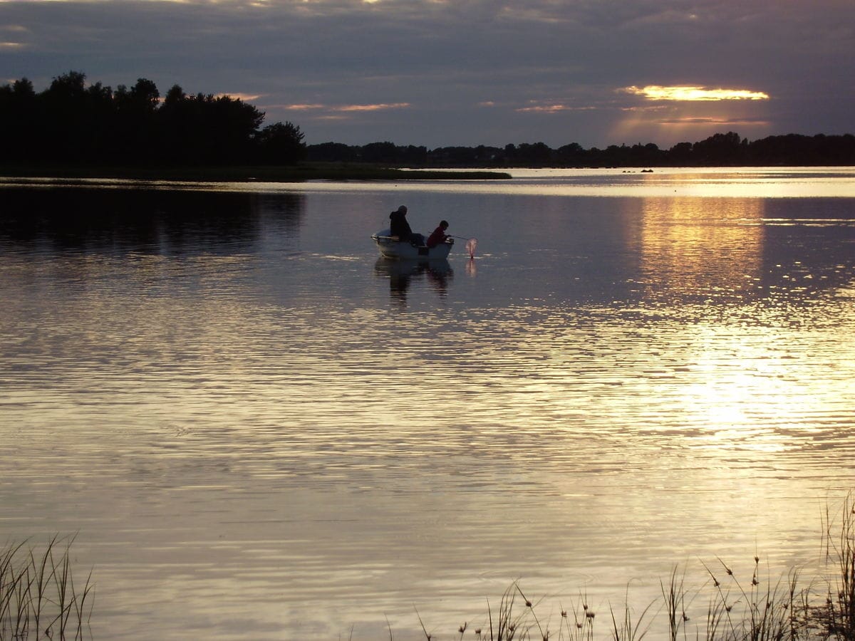 Fishing trip in front of the house