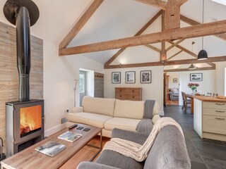 Sitzecke mit Holzofen