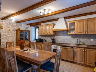 Rustic and beautiful kitchen and dining area.