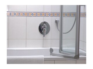 Tageslicht-Bad: Wanne mit Duschabtrennung