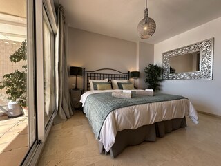 master suite with frontal seaviews