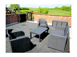 Große Dachterrasse mit Weitblick auf die Ostsee