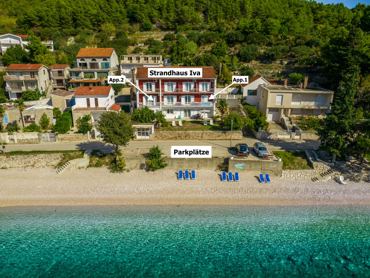 Strandhaus Iva / Der Blick vom Meer aus