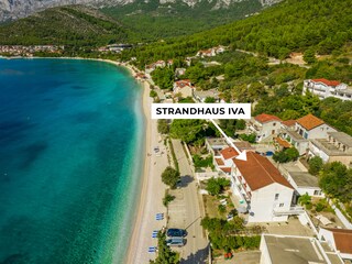 Strandhaus Iva mit Blick auf den Hauptstrand