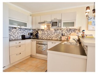 and the well equipped kitchen