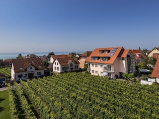 Ansicht Gästehaus mit Bodensee