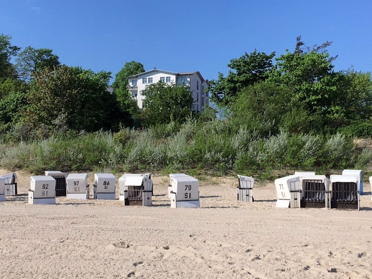 Blick vom Strand auf das Haus