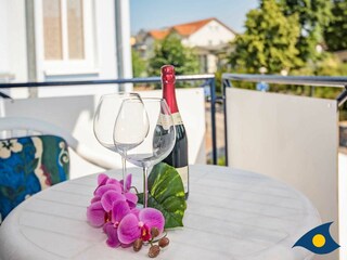 Balkon mit Sitzmöglichkeit