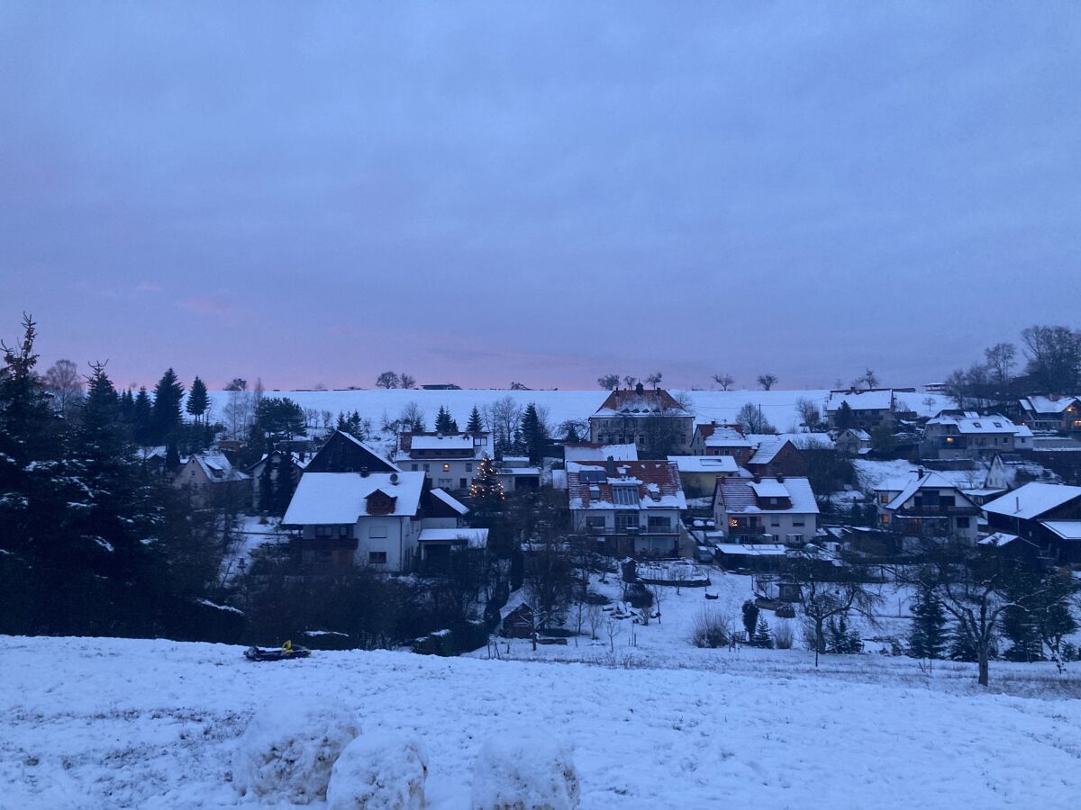 Blick auf´s Haus vom Schlittenberg aus