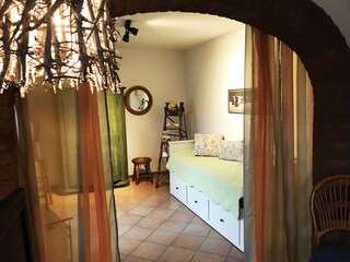 Blick ins Schlafzimmer
