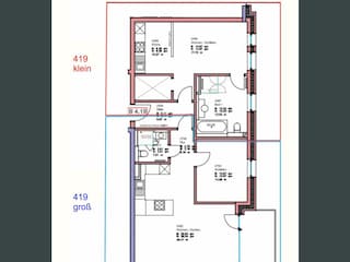 Grundriss große und kleine Wohnung