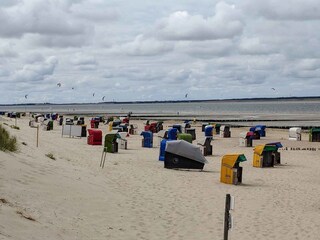 Der herrliche Sandstrand ist nur 500 Meter vom Haus ent