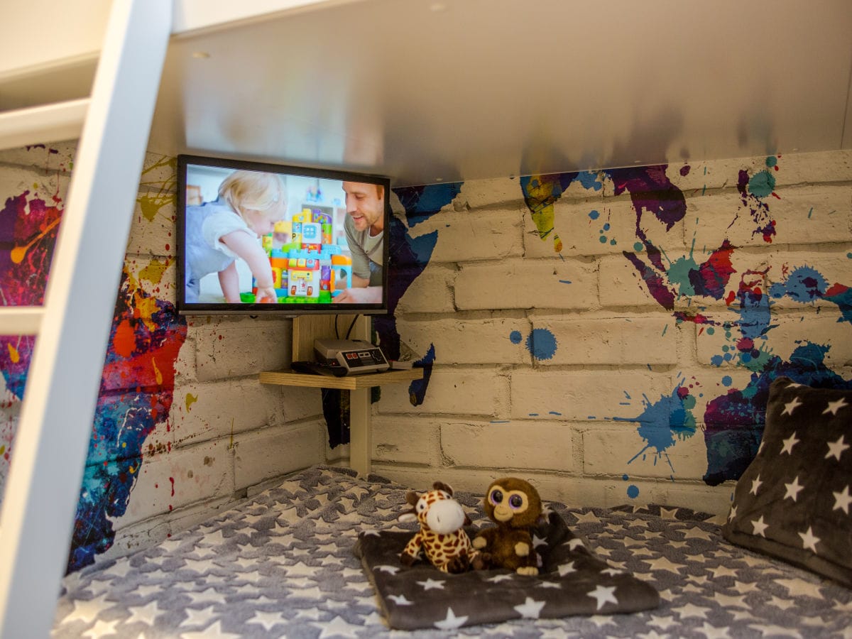 Kids Lodge Kuschelhöhle im Hochbett, Nintendo, 2 TV