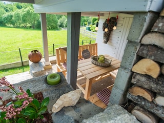 Ferienhaus EulenHorst Gartenhütte überdacht