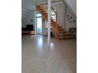 Treppe zum ausgebauten Dachgeschoss der Maisonette