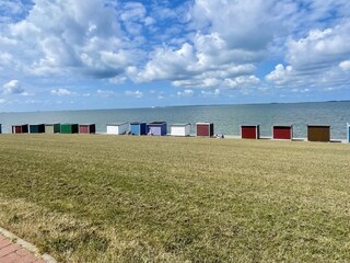 Die berühmten Badebuden am Dagebüller Deich