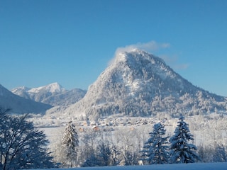 Blick von der Loggia im Schnee