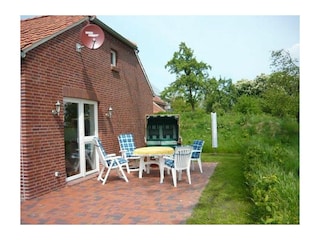 Terrasse mit Strandkorb