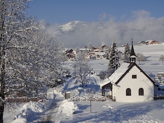 Blick vom Balkon im Winter