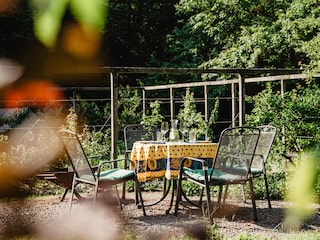 one of many outdoor seats