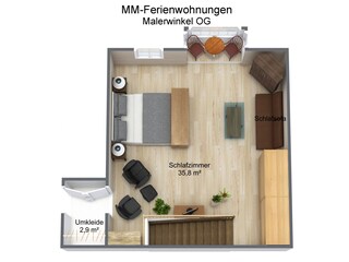 Vakantiehuis Mittenwald Grondplan 38