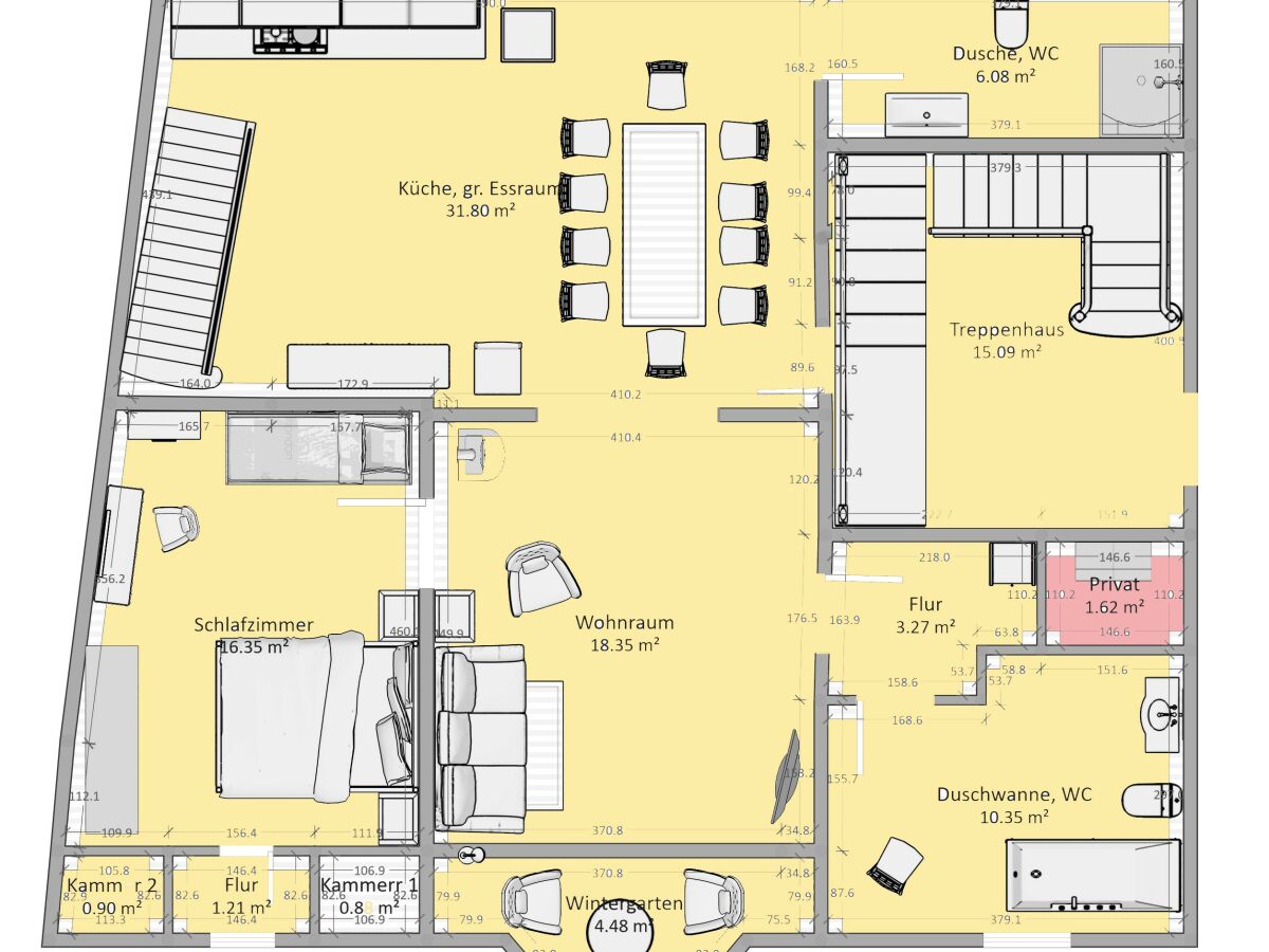 Grundriss - Maisonette Wohnung