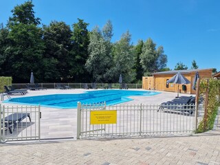 The renovated and solar heated swimming pool